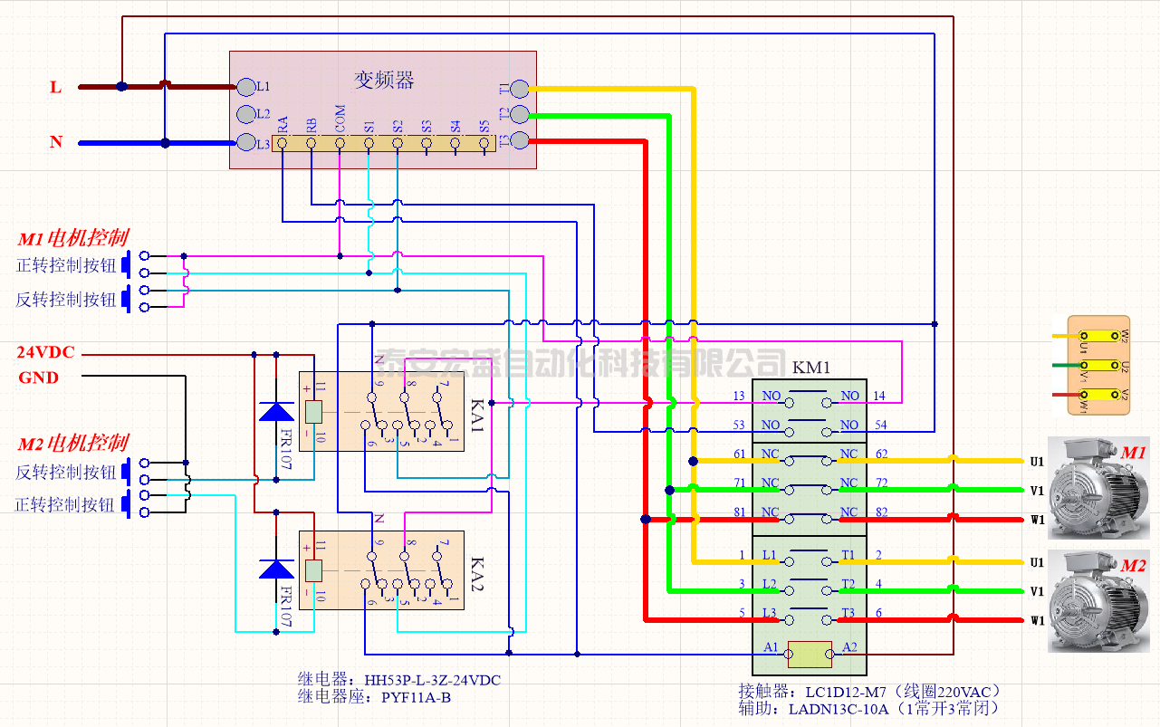 簡單的改動，實現(xiàn)一個變頻器分別獨立拖動兩個電機，老板高不高興